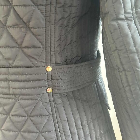 London Fog Black Quilted Field Jacket w/ Removable Hood and Gold Hardware – US S - Picture 8 of 15
